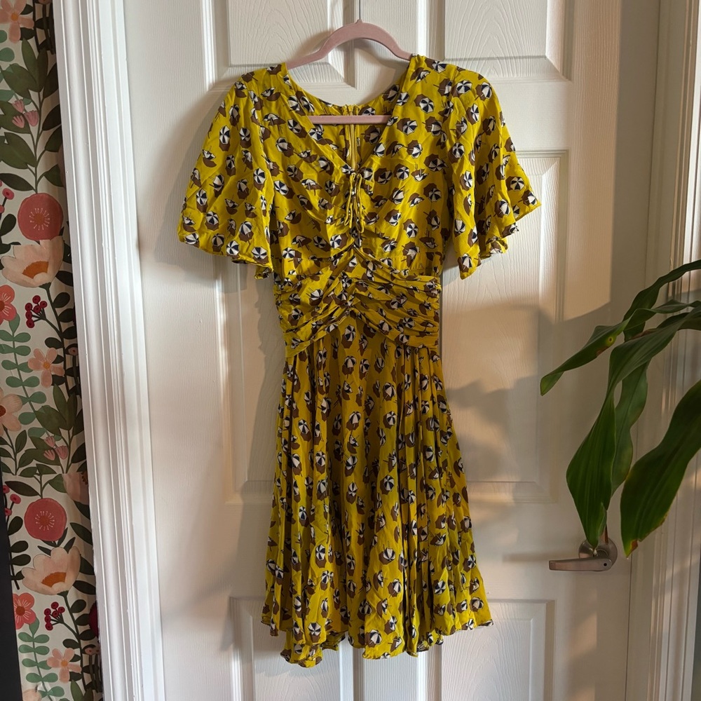 GUCCI Vintage Sailboat Print Silk signed dress size small - Picture 5 of 7